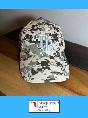 Tampa Bay Rays TB Digital Camo Snapback Hat Cotton Adjustable Cap